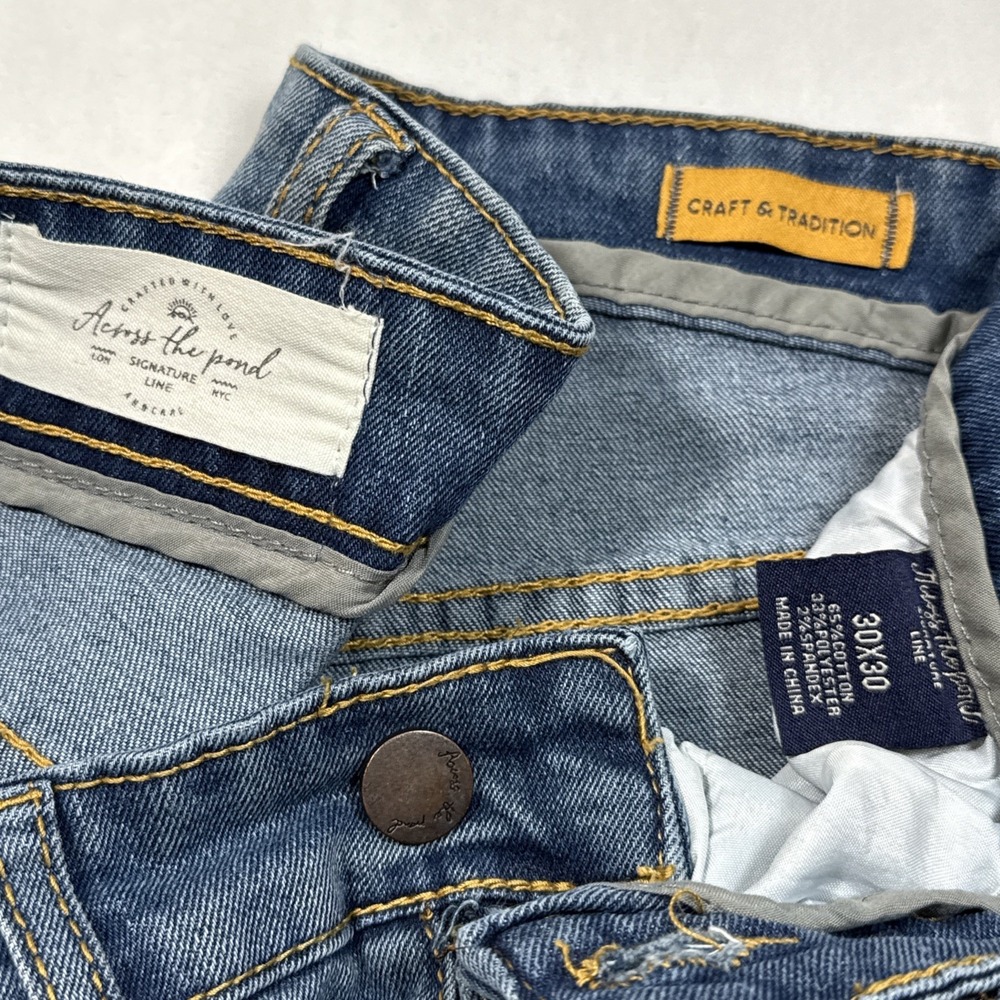 Across The Pond Mens 30x30 Signature Line Craft & Tradition Denim Jeans Classic - Picture 2 of 9